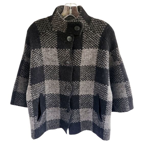 Tahari Buffalo Plaid Jacket M/L | Slow Fashion Cabin Core Streetwear - Picture 3 of 7